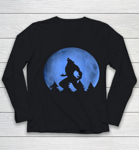 Werewolf Blue Moon wolf full moon on Halloween costume 2020 Youth Long Sleeve