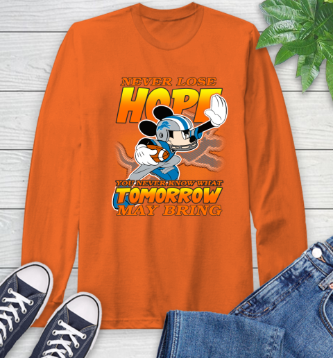 Detroit Lions NFL Football Mickey Disney Never Lose Hope Long Sleeve T-Shirt 4