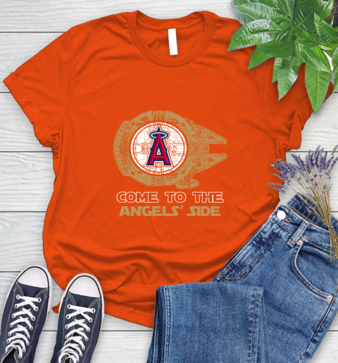 MLB Come To The Los Angeles Angels Side Star Wars Baseball Sports Women's T-Shirt 3