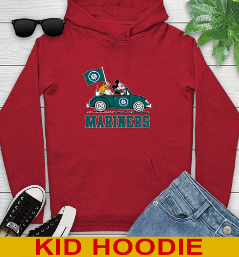 MLB Baseball Seattle Mariners Pluto Mickey Driving Disney Shirt Youth Hoodie 11