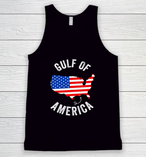 Gulf of USA America Funny Gulf of Mexico USA Flag Map July 4th Tank Top