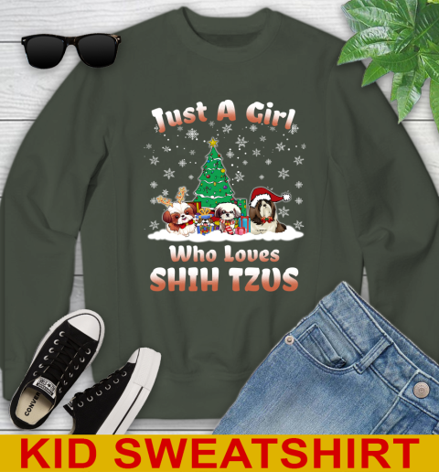 Christmas Just a girl who love shih tzus dog pet lover 257