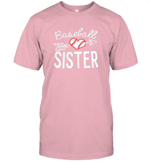 zxes baseball sister for fan jersey t shirt 60 front pink