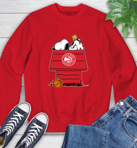 Atlanta Hawks NBA Basketball Snoopy Woodstock The Peanuts Movie Sweatshirt 10