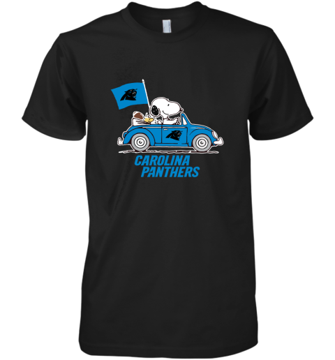 Snoopy And Woodstock Ride The Carolina Panthers Car NFL Premium Men's T-Shirt