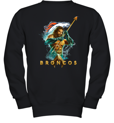 NFL Denver Broncos Aquaman DC Football Sports 0DXWAPAknKw youth sweatshirt 47 95 151514 front black