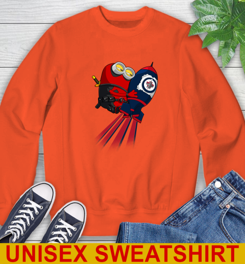 NHL Hockey Winnipeg Jets Deadpool Minion Marvel Shirt Sweatshirt 3