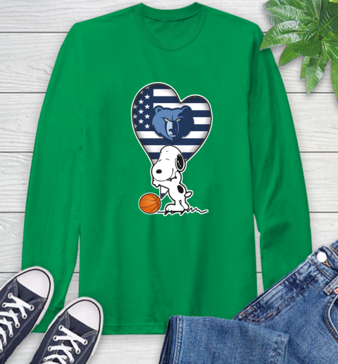 Memphis Grizzlies NBA Basketball The Peanuts Movie Adorable Snoopy Long Sleeve T-Shirt 7