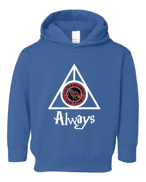 1kux always love the arizona cardinals x harry potter mashup toddler pullover hoodie 3326 158 front royal