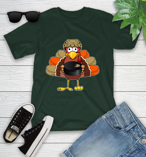 Anaheim Ducks Turkey Thanksgiving Day Youth T-Shirt 5