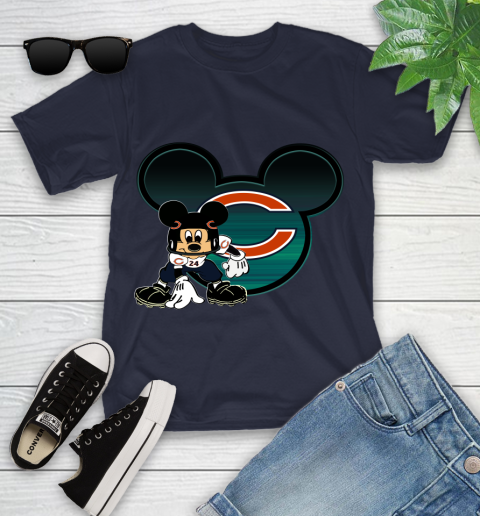 NFL Chicago Bears Mickey Mouse Disney Football T Shirt Youth T-Shirt 3