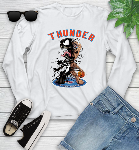 NBA Oklahoma City Thunder Basketball Venom Groot Guardians Of The Galaxy Youth Long Sleeve