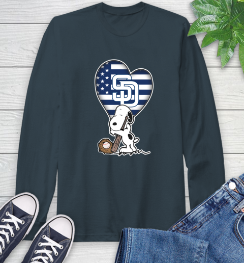 San Diego Padres MLB Baseball The Peanuts Movie Adorable Snoopy Long Sleeve T-Shirt 8