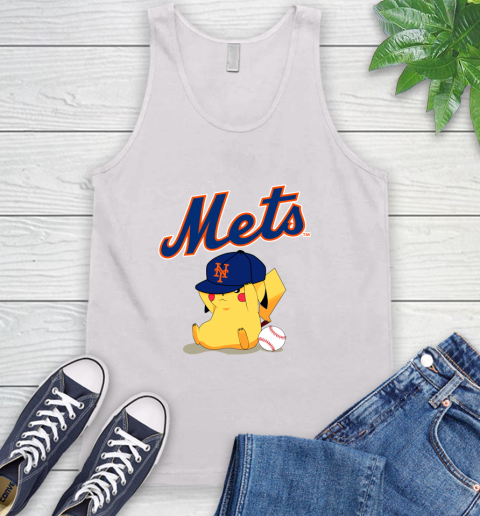 MLB Pikachu Baseball Sports New York Mets Tank Top