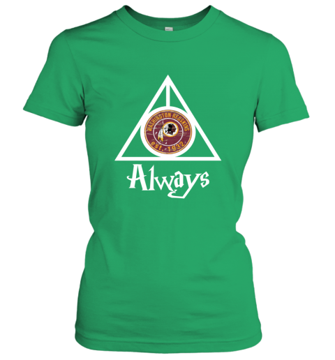 Always Love The Washington Redskins x Harry Potter Mashup NFL rowq always love the washington redskins x harry potter ladies t shirt 20 front irish green