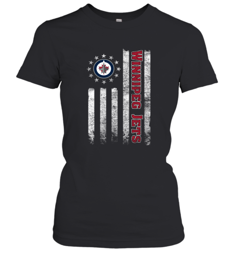 NHL American Flag Hockey Sports Winnipeg Jets Women's T-Shirt
