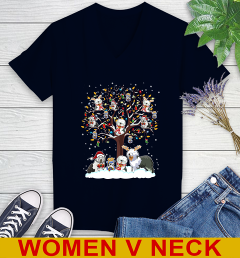 Old english Sheep dog dog pet lover light christmas tree shirt 74