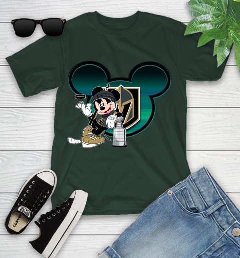 NHL Vegas Golden Knights Stanley Cup Mickey Mouse Disney Hockey T Shirt Youth T-Shirt 5