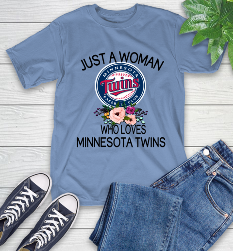 MLB Just A Woman Who Loves Minnesota Twins Baseball Sports T-Shirt 11