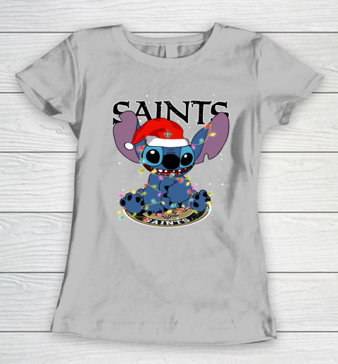 New Orleans Saints NFL Football noel stitch Christmas Women's T-Shirt 3