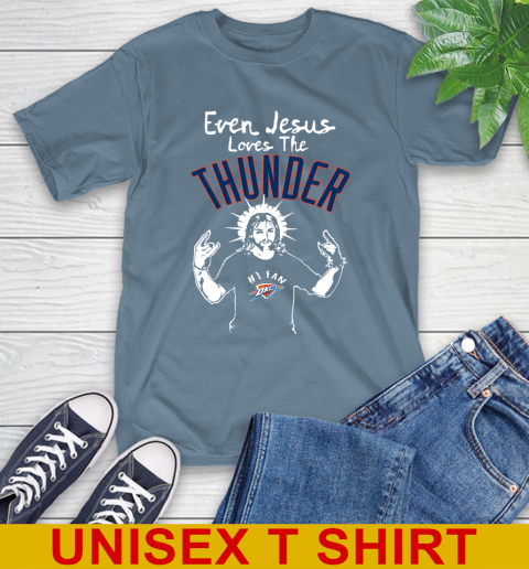 Oklahoma City Thunder NBA Basketball Even Jesus Loves The Thunder Shirt T-Shirt 8