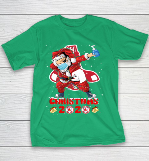 Boston Red Sox Funny Santa Claus Dabbing Christmas 2020 MLB Youth T-Shirt 3