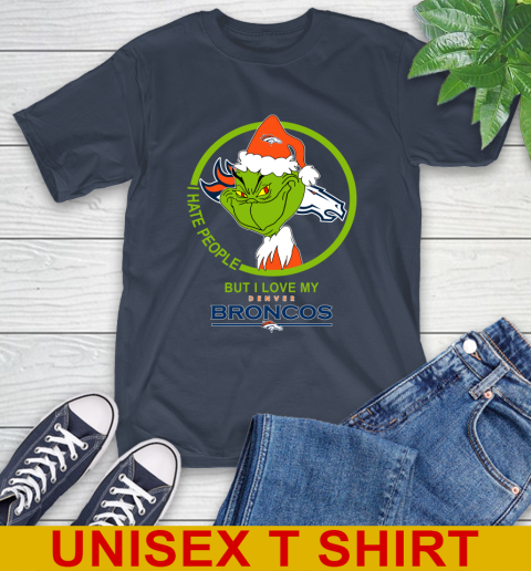 Denver Broncos NFL Christmas Grinch I Hate People But I Love My Favorite Football Team T-Shirt 4