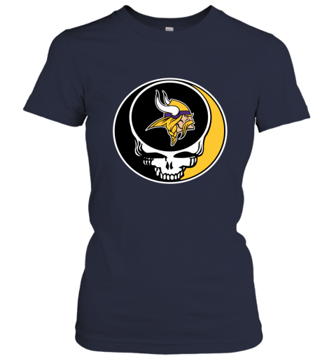 NFL Minnesota Vikings Grateful Dead Rock Band Football Sports FIRHRzXGu3Q ladies t shirt 20 95 151514 front navy
