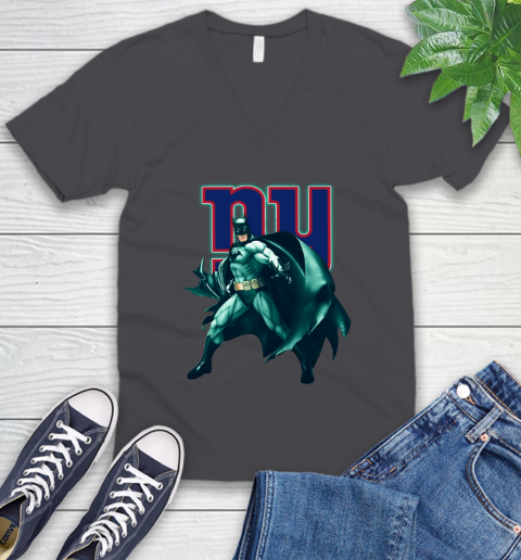 NFL Batman Football Sports New York Giants V-Neck T-Shirt 5