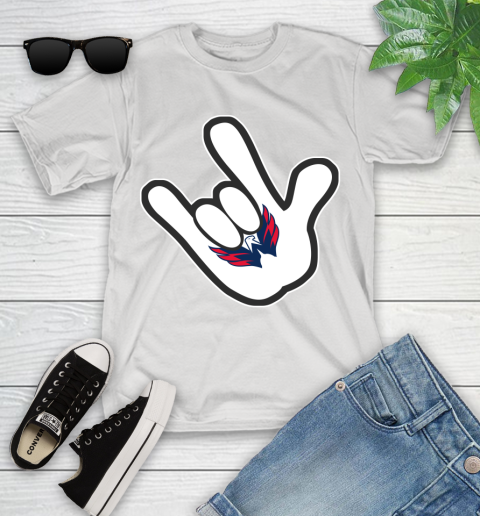 Washington Capitals NHL Hockey Mickey Rock Hand Disney Youth T-Shirt