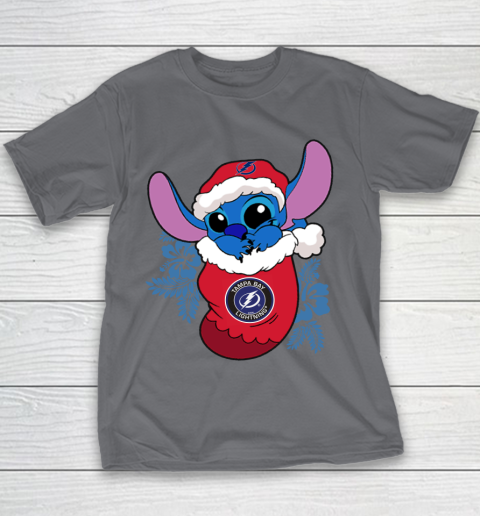 Tampa Bay Lightning Christmas Stitch In The Sock Funny Disney NHL Youth T-Shirt 7