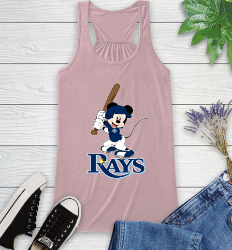 MLB Baseball Tampa Bay Rays Cheerful Mickey Mouse Shirt Racerback Tank 10