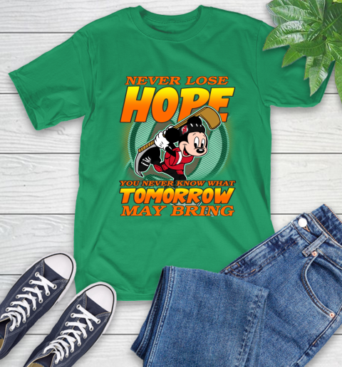 New Jersey Devils NHL Hockey ootball Mickey Disney Never Lose Hope T-Shirt 7