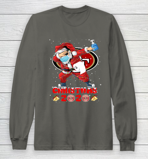 San Francisco 49ers Funny Santa Claus Dabbing Christmas 2020 NFL Long Sleeve T-Shirt 5