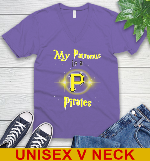 MLB Baseball Harry Potter My Patronus Is A Pittsburgh Pirates V-Neck T-Shirt 8