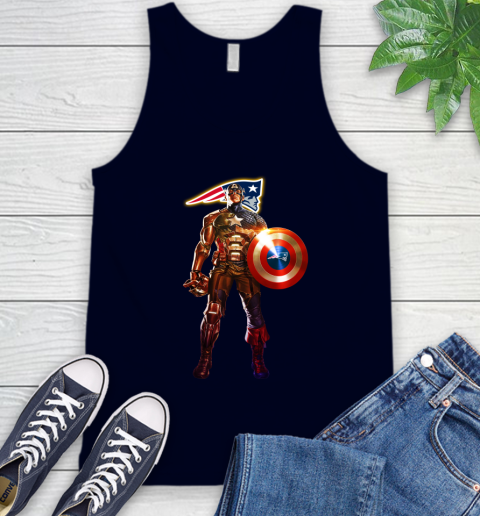 NFL Captain America Marvel Avengers Endgame Football Sports New England Patriots Tank Top 3