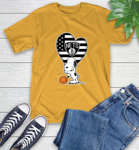 Brooklyn Nets NBA Basketball The Peanuts Movie Adorable Snoopy T-Shirt 3
