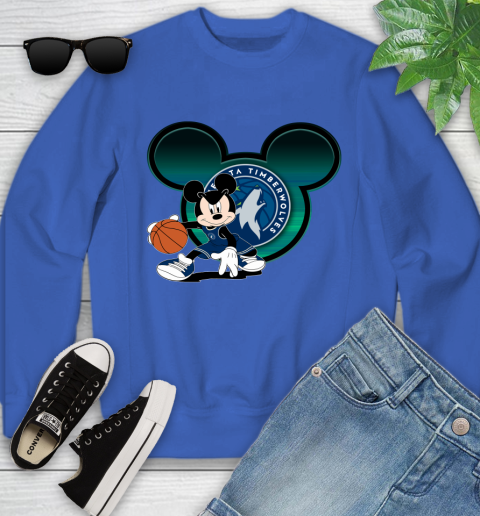 NBA Minnesota Timberwolves Mickey Mouse Disney Basketball Youth Sweatshirt 8