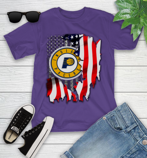 Indiana Pacers NBA Basketball American Flag Youth T-Shirt 3