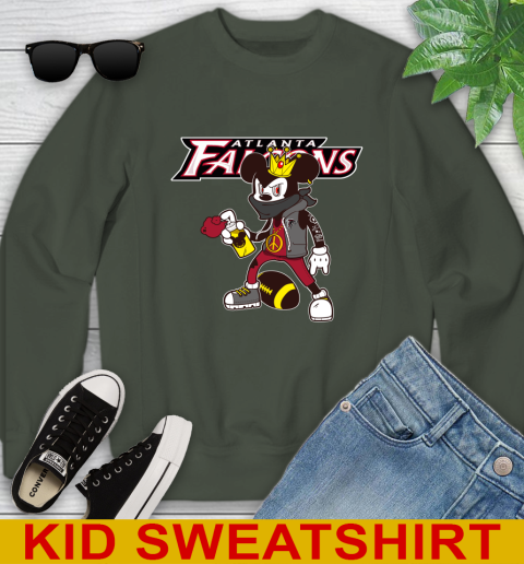Atlanta Falcons NFL Football Mickey Peace Sign Sports Youth Sweatshirt 9