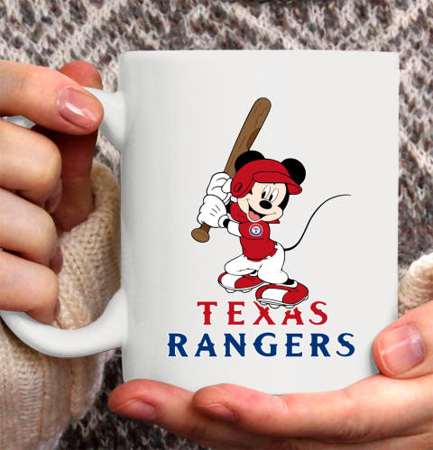 MLB Baseball Texas Rangers Cheerful Mickey Mouse Shirt Ceramic Mug 15oz 2