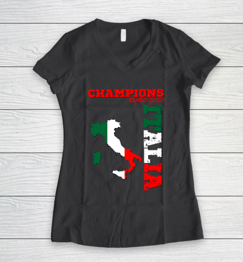Italy Champions Euro 2020 played in 2021 Women's V-Neck T-Shirt 6