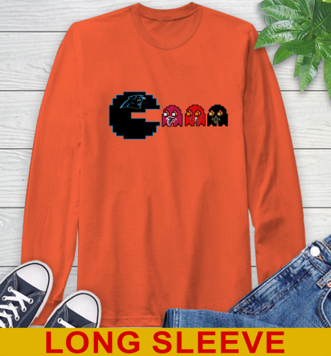 Carolina Panthers NFL Football Pac Man Champion Long Sleeve T-Shirt 5