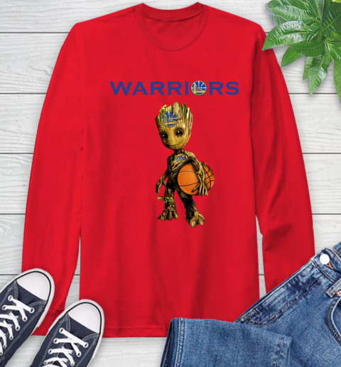Golden State Warriors NBA Basketball Groot Marvel Guardians Of The Galaxy Long Sleeve T-Shirt 10