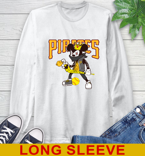 Pittsburgh Pirates MLB Baseball Mickey Peace Sign Sports Long Sleeve T-Shirt