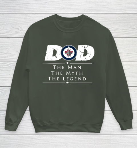 Winnipeg Jets NHL Ice Hockey Dad The Man The Myth The Legend Youth Sweatshirt 8