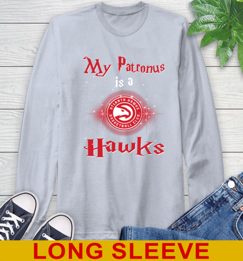 NBA Basketball Harry Potter My Patronus Is A Atlanta Hawks Long Sleeve T-Shirt 6