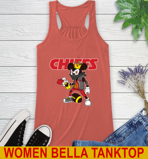 Kansas City Chiefs NFL Football Mickey Peace Sign Sports Racerback Tank 4