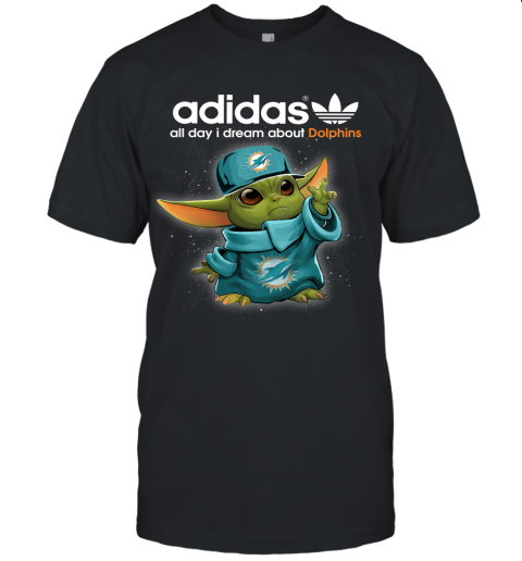 Baby Yoda Adidas All Day I Dream About Miami Dolphins Unisex Jersey Tee