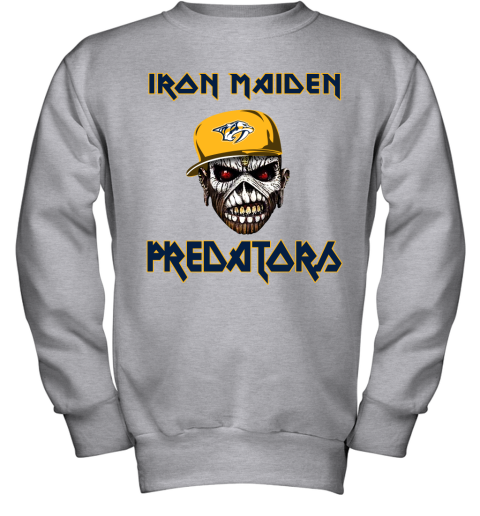NHL Nashville Predators Iron Maiden Rock Band Music Hockey Sports QtB7n0QFSRH youth sweatshirt 47 95 151514 front sport grey